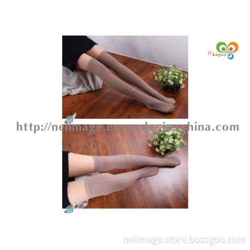2014 Winter New Striped Knee Warm Socks Lady Boots Sock